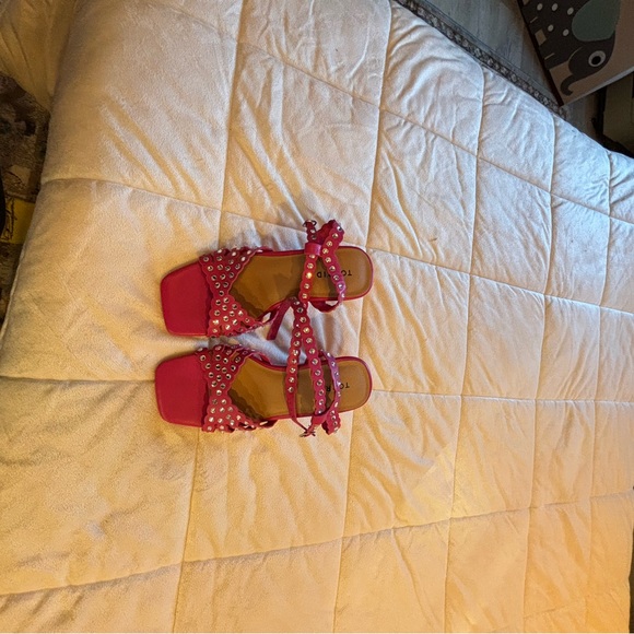 Pink Strappy Sandals with rhinestones -Torrid - Picture 8 of 11